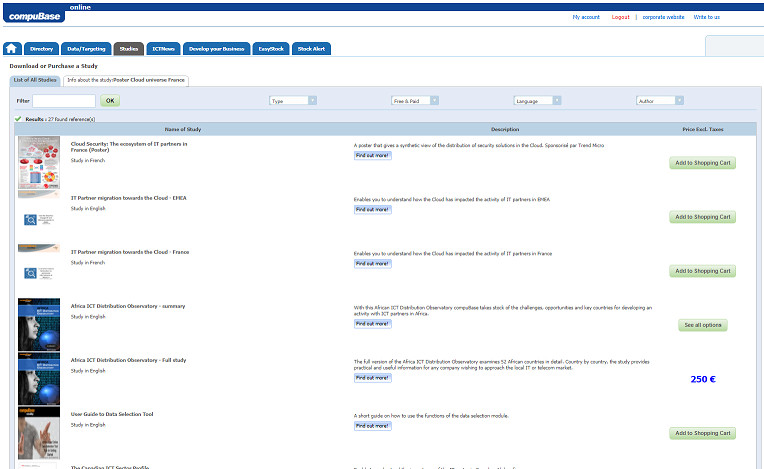 Etudes téléchargeables et analyses publiées Etudes téléchargeables et analyses publiées